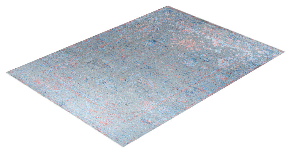 Ikat One-of-a-Kind Hand-Knotted Area Rug Gray, 9' 0" x 12' 1"