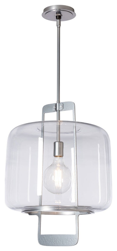 Dane Pendant, Sterling/Clear Glass