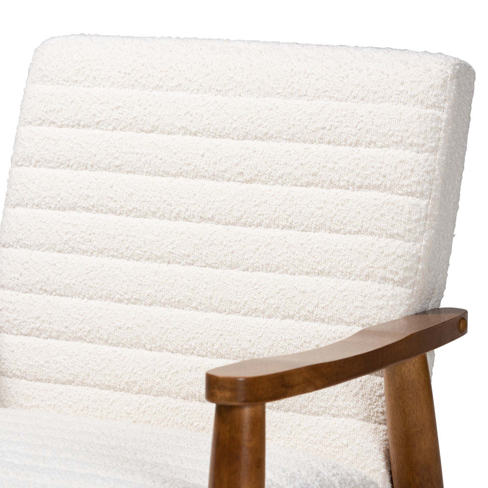 Basel Boucle and Walnut Armchair