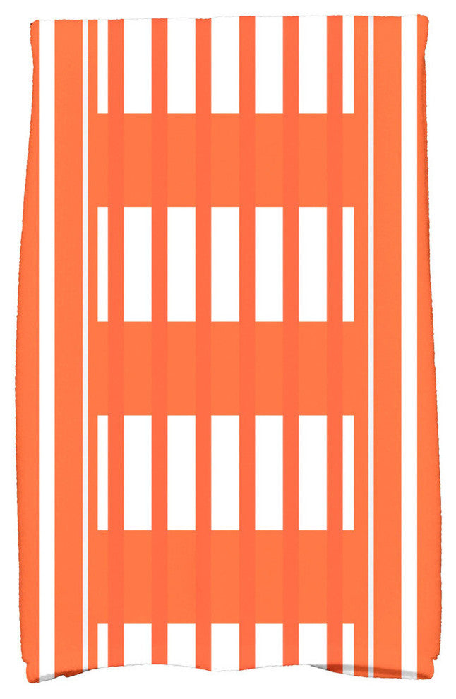 18"x30" Beach Blanket, Stripe Print Kitchen Towel, Orange