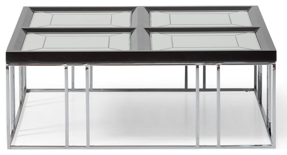Carmela Cocktail Table Glossy Charcoal Sand