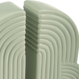 Ceramic Set of 2 13X10" Arches Bookends, Cucumber