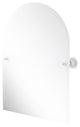Frameless Arched Top Tilt Mirror with Beveled Edge, Matte White