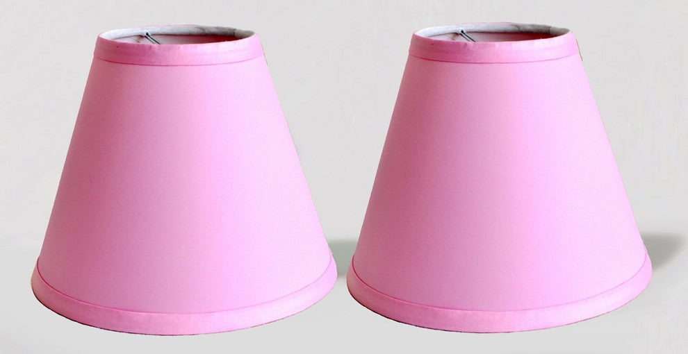 Satin Chandelier Lamp Shade, 3x6x5", Pink, Set of 2