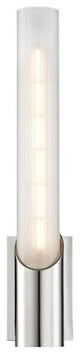 Pylon 1 Light LED Wall Sconce, Polished Nickel Finish, Clear, Etched Glass
