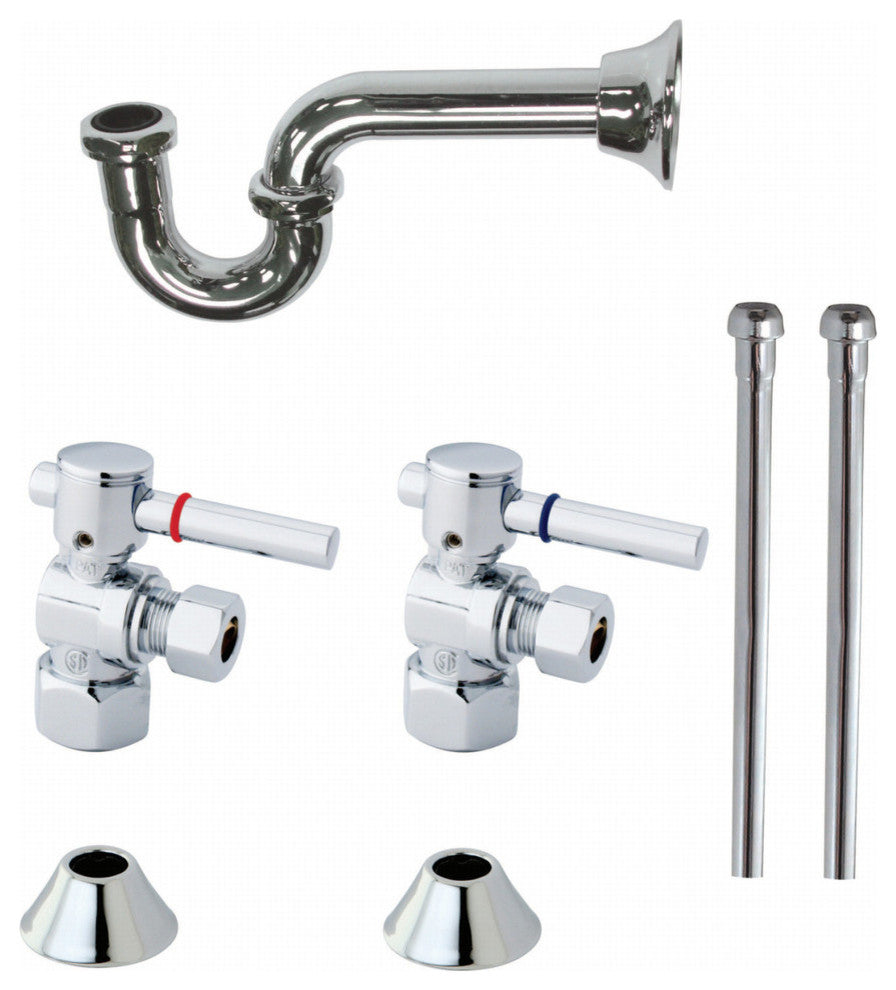 Kingston Brass Plumbing Sink Trim Kit With P Trap, Polished Chrome