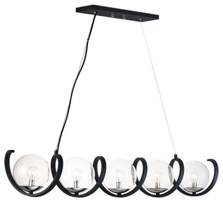 Maxim Lighting Curlicue 5-Light Pendant, Black/Polished Nickel
