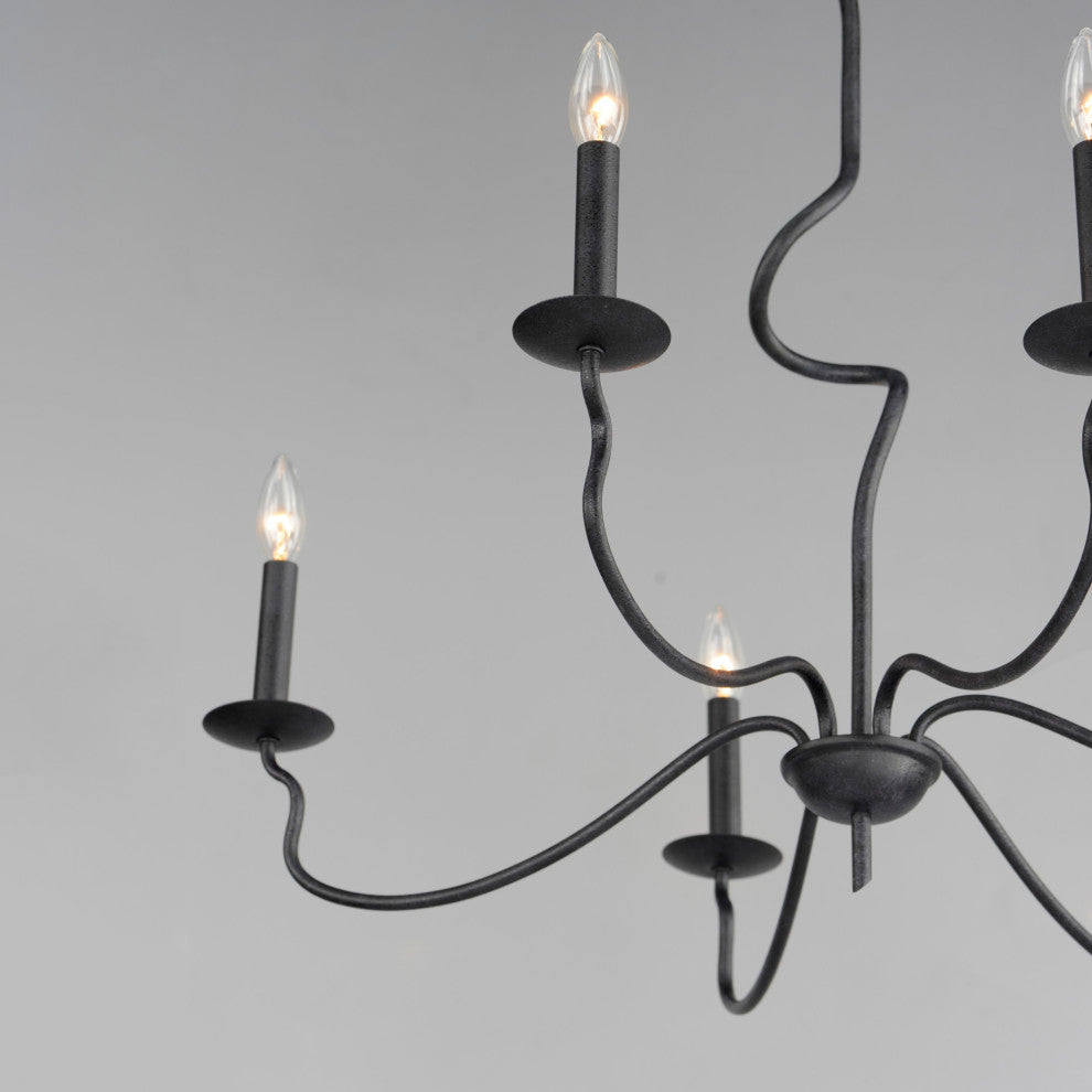 Maxim 27706 Padrona 6 Light 33"W Candle Style Chandelier - Black Oxide