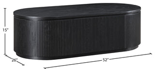 Moana Wood Storage Coffee Table, Black, 52" W X 26" D