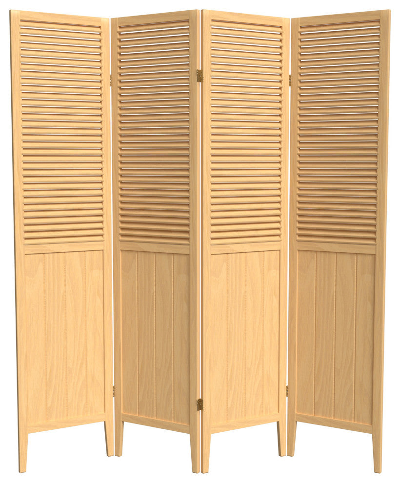 6' Tall Beadboard Divider, Natural, 4 Panels