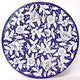Ceramiche Favaroni Carlo Deruta 16"� Round Serving/Wall Platter w/ Flowers, Blue