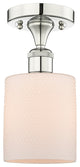 Cobbleskill-1 Light 5" Semi-Flush Mount-Polished Nickel -Matte White Glass Shade