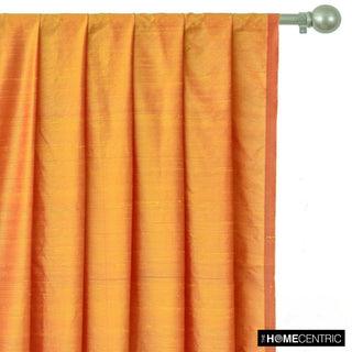 Saffron Orange Silk Dupioni Fabric By The Yard, 5 Yards For Curtain, Dress