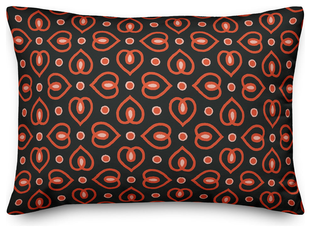 Heart Pattern in Red Throw Pillow