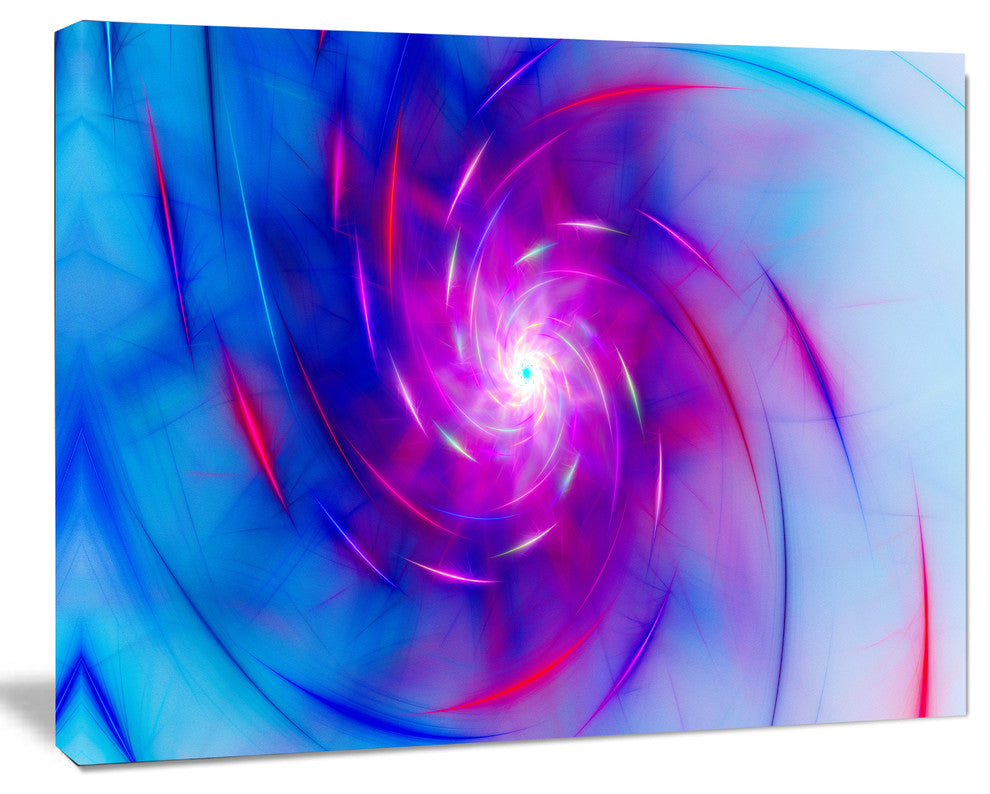 Turquoise Whirlpool Fractal Spirals, Oversized Abstract Canvas Art Print, 60x40