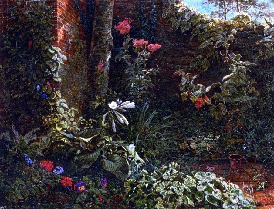 William Trost Richards The Neglected Garden, Gallery Wrapped Canvas, 21"x28"