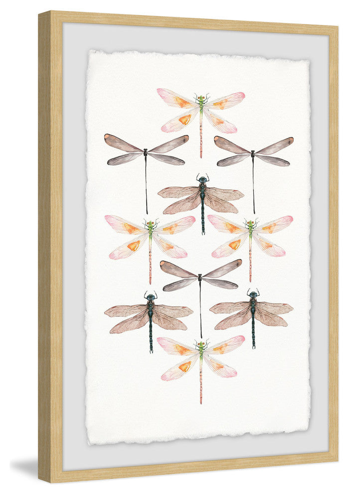"Dragonfly Rows" Framed Painting Print, 12"x18"
