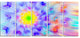 Large Yellow Alien Fractal Flower, Floral Canvas Art Print, 60"x28", 5 Panels