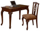 Classic Dark Walnut Office and Home Two Piece Desk Set