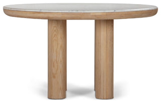 Pillar Marble Oak Dining Table