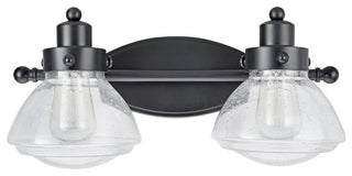 62061, 2-Light Metal Bathroom Vanity Wall Light Fixture, Black
