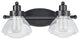 62061, 2-Light Metal Bathroom Vanity Wall Light Fixture, Black