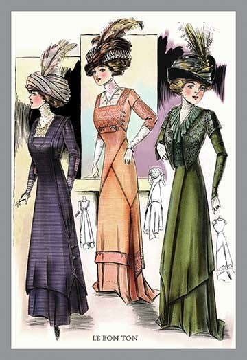 Le Bon Ton: Adorned with Feathers- Fine Art Giclee Print 24" x 36"