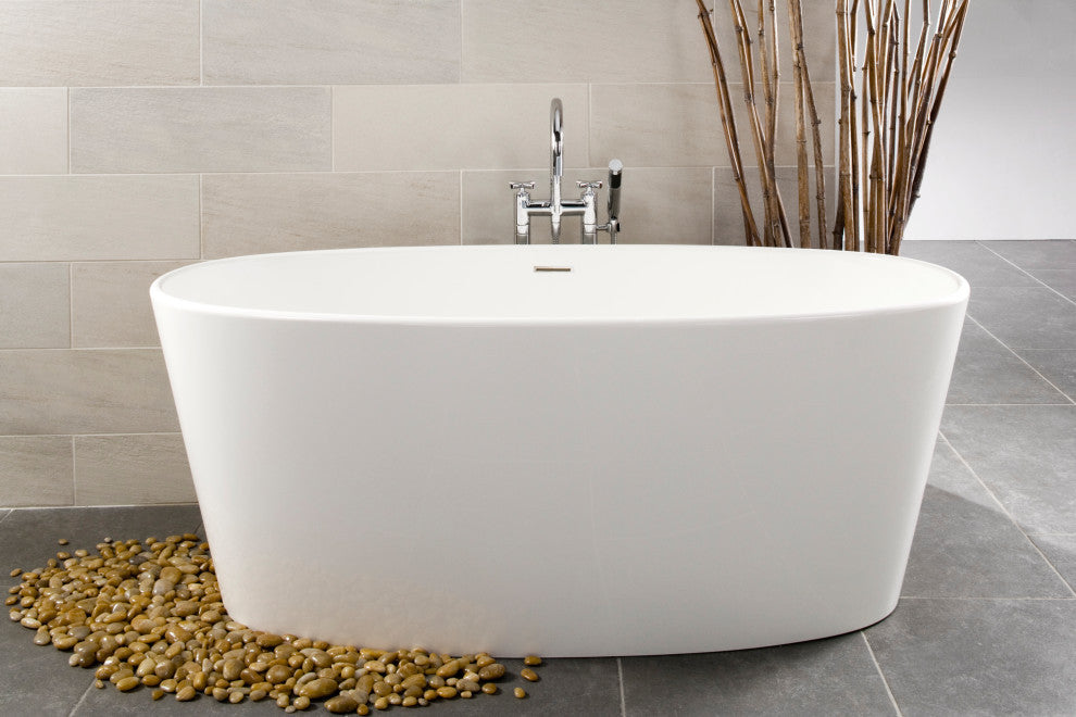 Ove Bath 66x30x25, Matte, Brushed Nickel Overflow