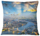 Tower Bridge Area and City Light Cityscape Photo Throw Pillow, 16"x16"