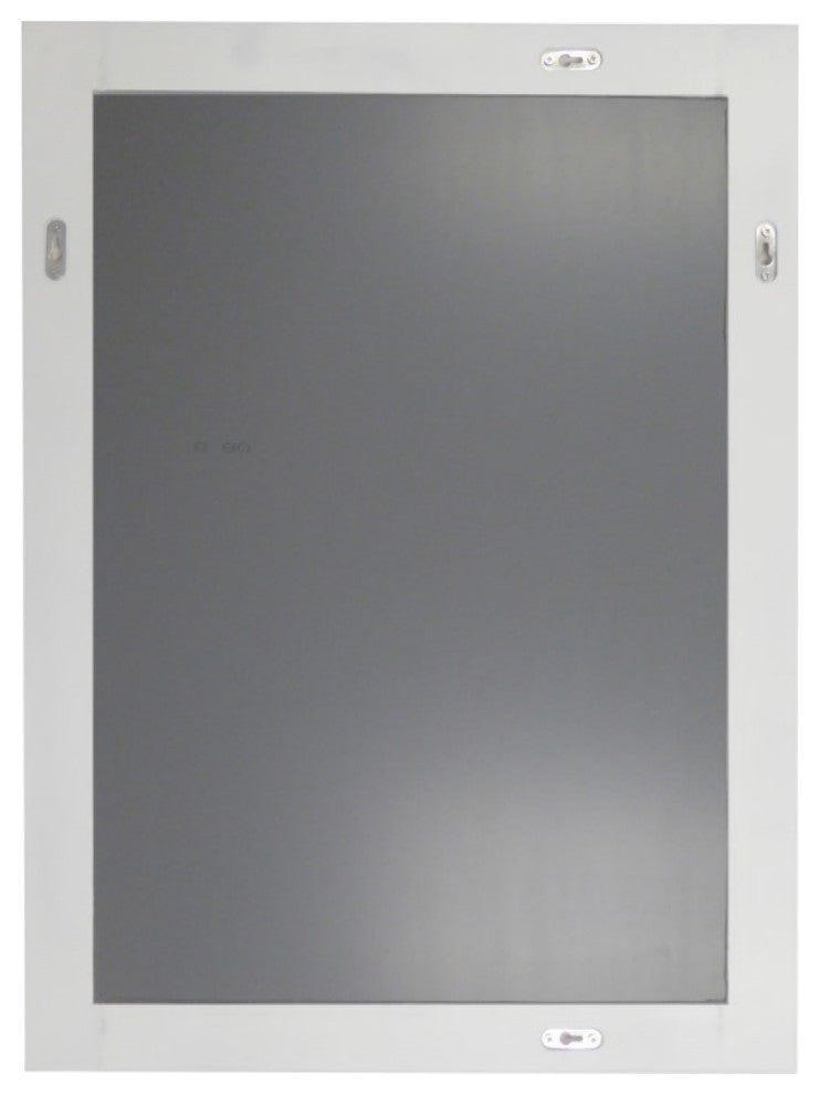 23" Wood Frame Mirror, White