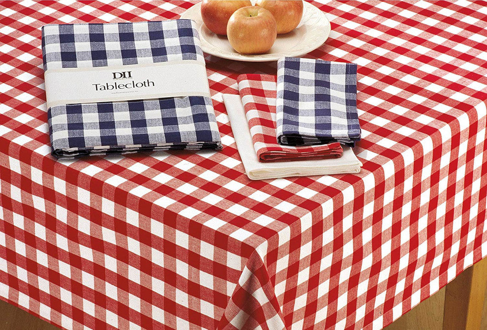 Navy/White Checkers Tablecloth, 52"x52"