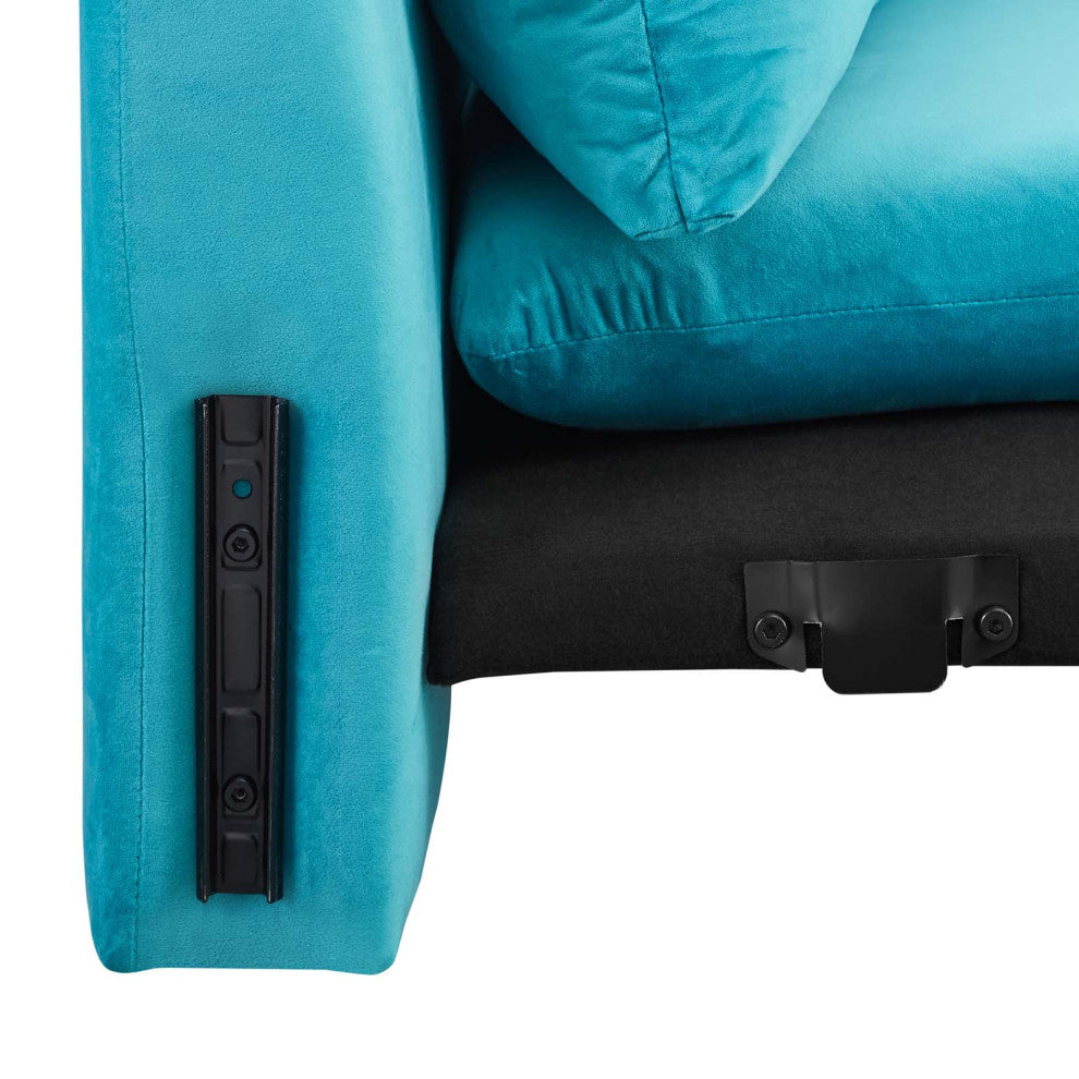 Indicate Performance Velvet Armchair Blue