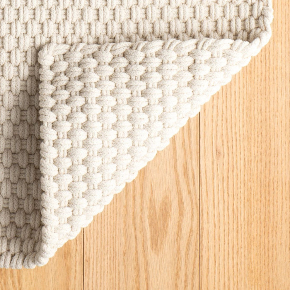 Dash & Albert Rope Ivory Handwoven Indoor/Outdoor Rug, Ivory, Runner-2'6" x 8'