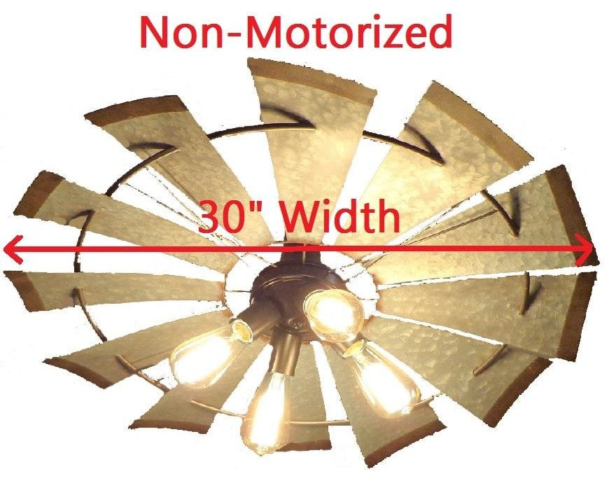 Lamp Goods Exclusive Windmill Chandelier Light Fixture - Non Motorized