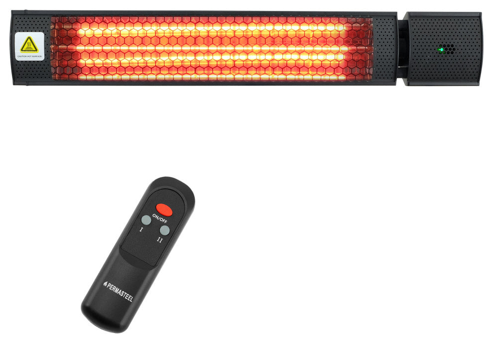 Permasteel 1500W Electric Mounted Patio Heater with Remote Control