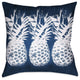 Laural Home Indigo Pineapples Outdoor Pillow, 18"x18"