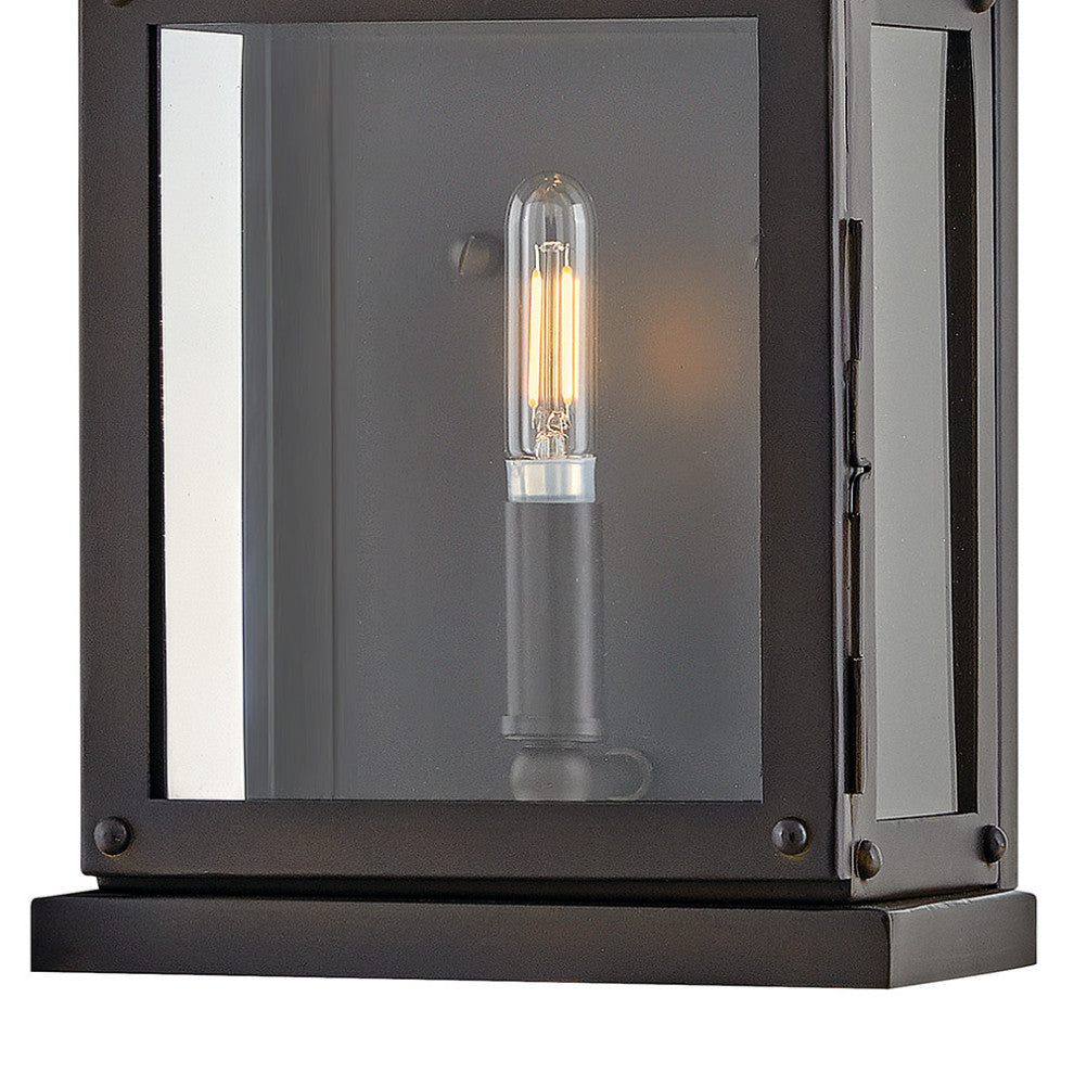 Hinkley Tiverton Small Wall Mount Lantern, Dark Oxidized Brass