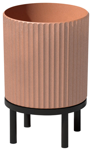 Veradek Demi Series Raised Planter With Stand, Terracotta/Black, 12", Single