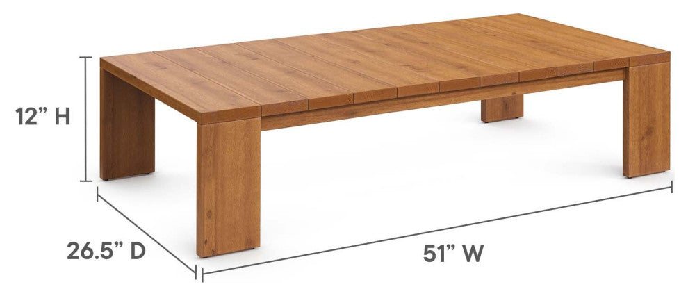 Brentwood Outdoor Patio Acacia Wood Coffee Table