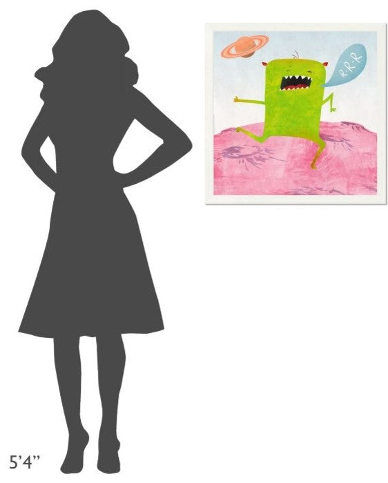 "Alien Friend Number 1" Framed Canvas Giclee by Skip Teller, 27x27"