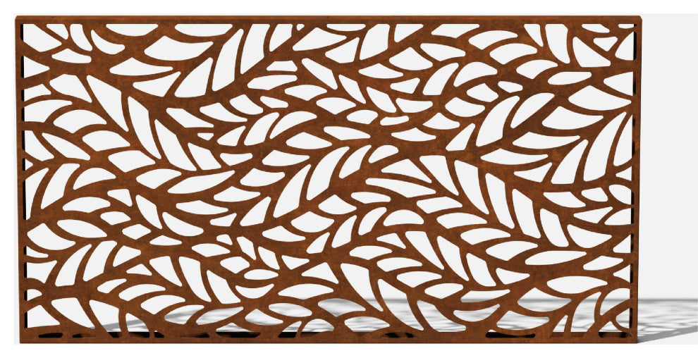 Alta Corten Steel Decorative Screen Panel, Flowleaf