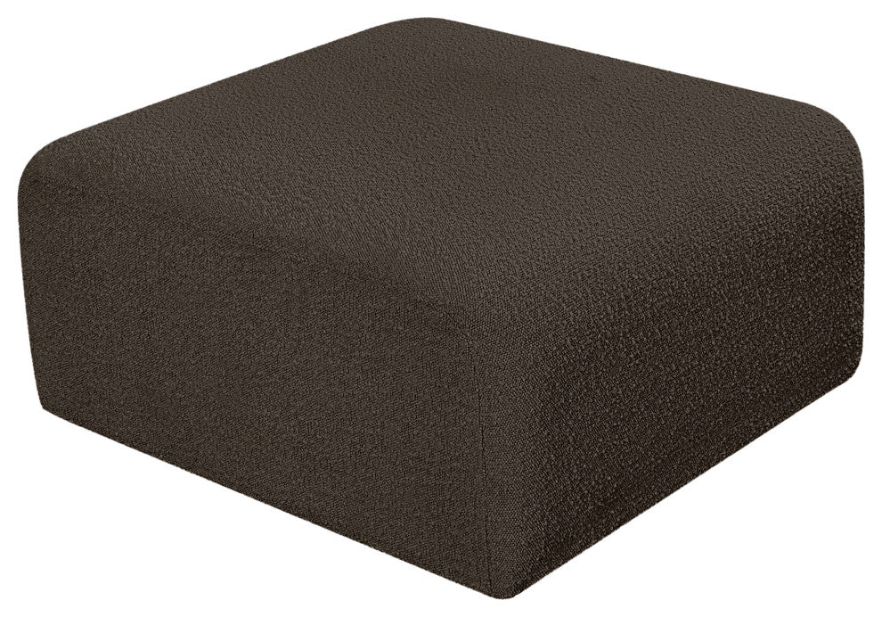 Arc Upholstered Modular Component, Brown, 1-Piece: Ottoman, Boucle Fabric