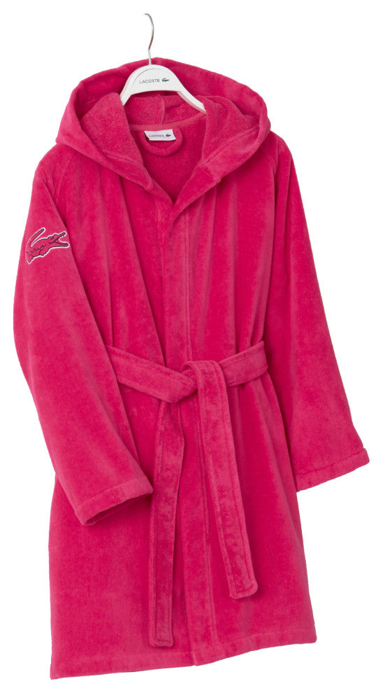 Lacoste Fairplay Unisex Hooded Bath Rober, Magenta