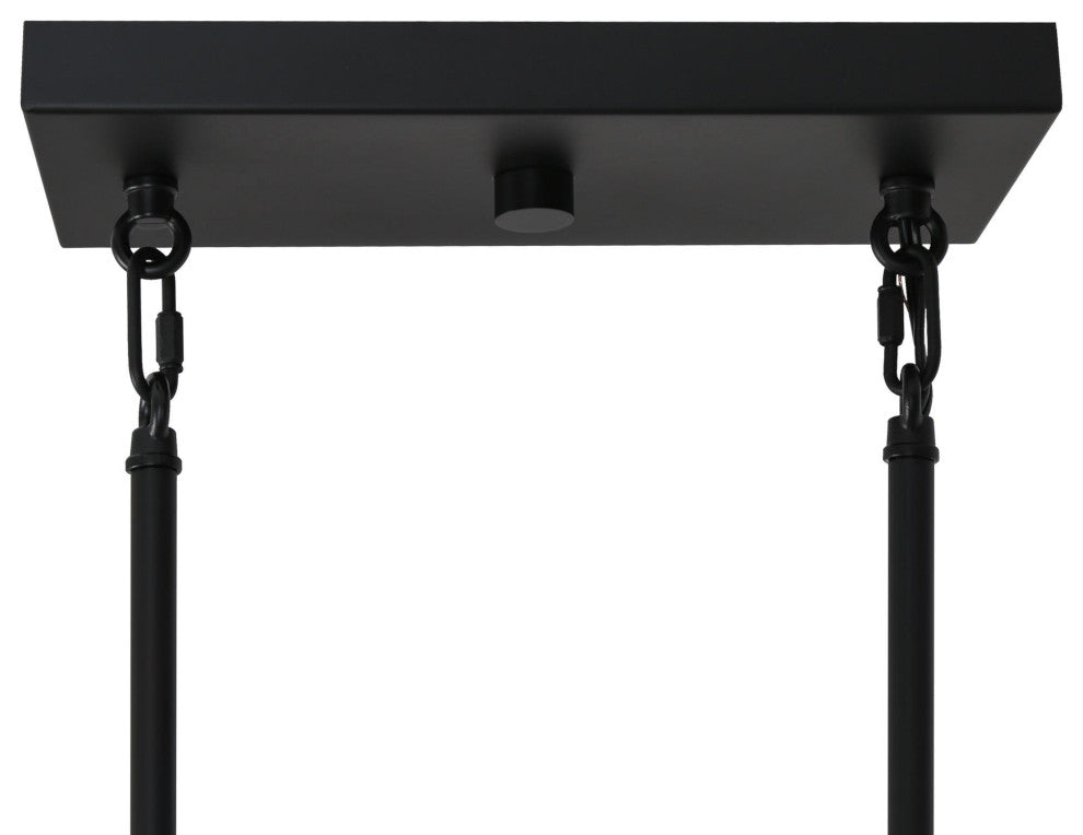 LNC Hemera 5-Light 45" Matte Black with Tiffany, Modern Kitchen Island Light