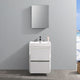 Valencia 24" Glossy White Free Standing Vanity Set, Cabinet, Faucet FFT1030CH