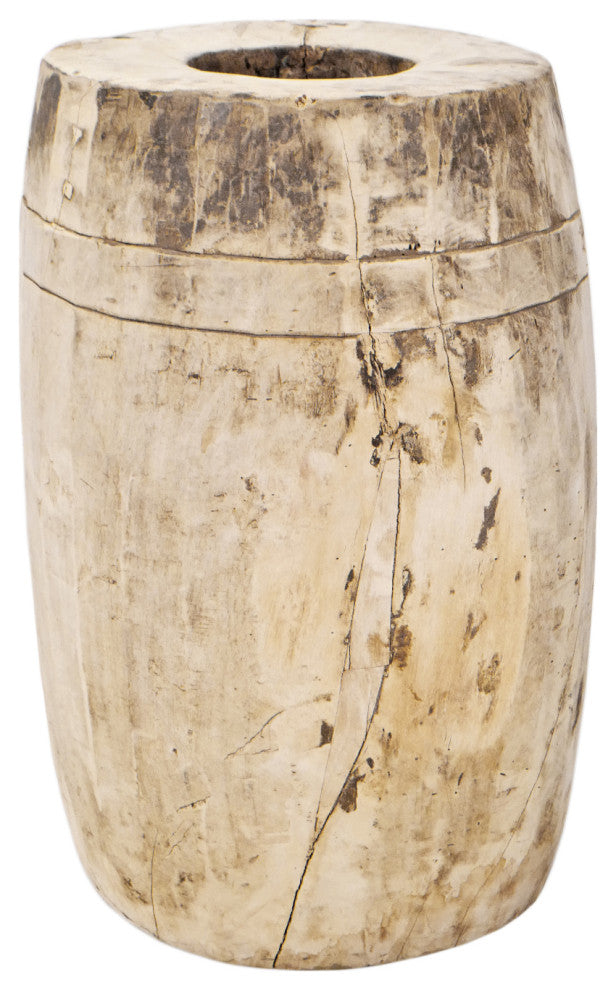 Consigned Sun Bleached Wood Butter Pot