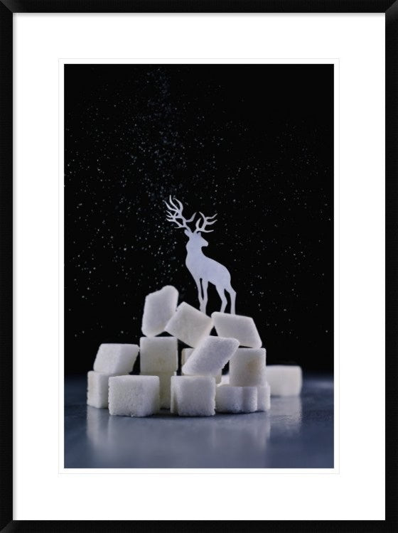 "Reindeer (Powdered Sugar)" Framed Digital Print by Dina Belenko, 24x32"