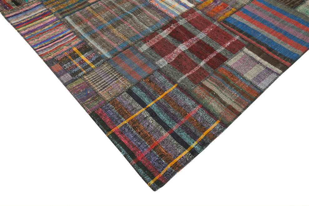 Rug N Carpet - Handmade Turkish 10' 9'' x 13' 5'' Rustic Patchwork Kilim Rug