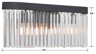 Emory 4-Light Black Forged Bathroom Vanity, Clear Glass