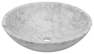 Carrara White Marble Vessel Sink